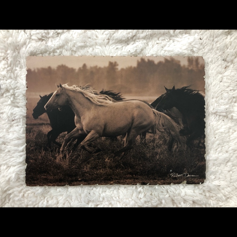 Robert Dawson Horse Print on Plaster, Metal Stand